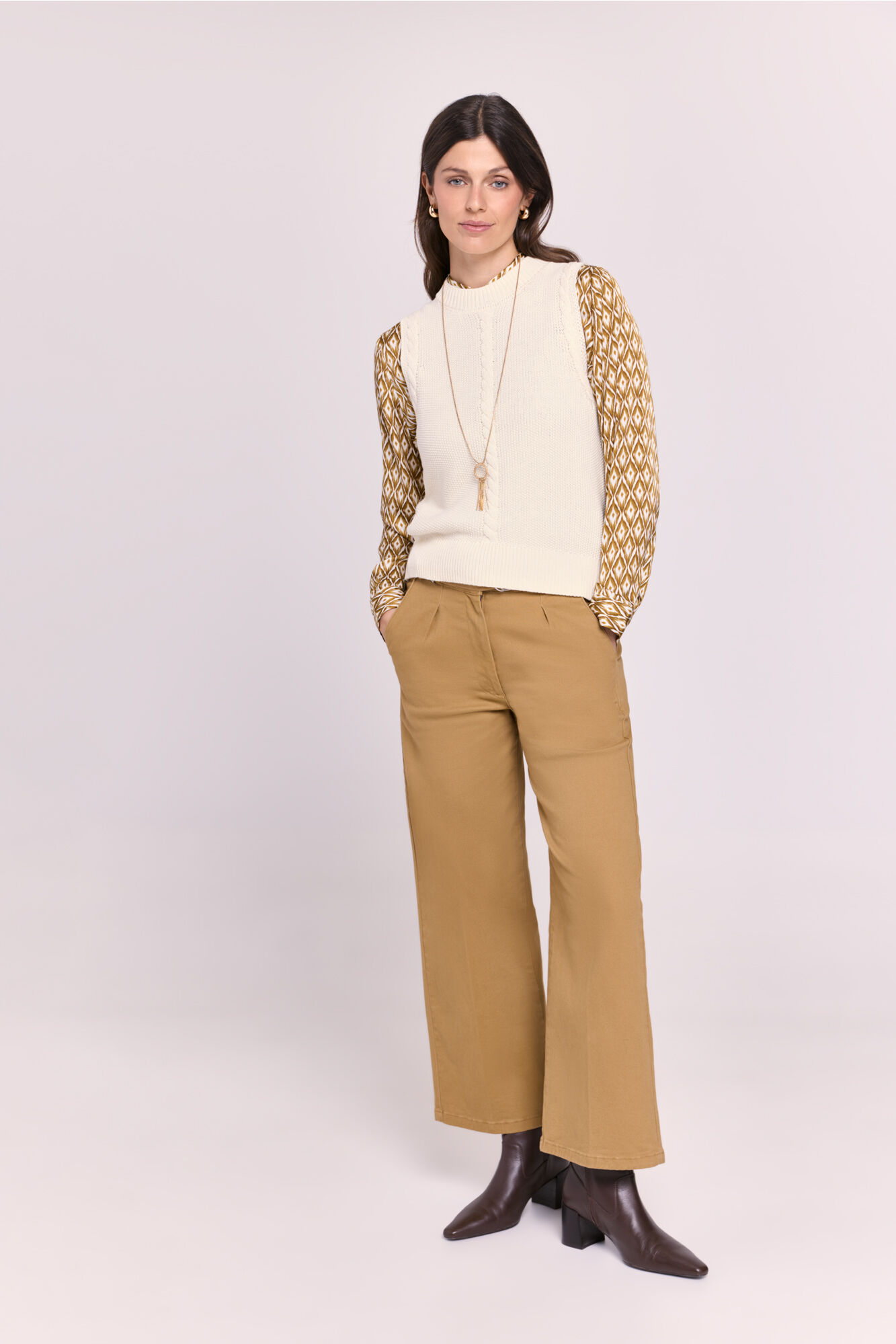 Milano Chaleco de tejido con detalle trenzado