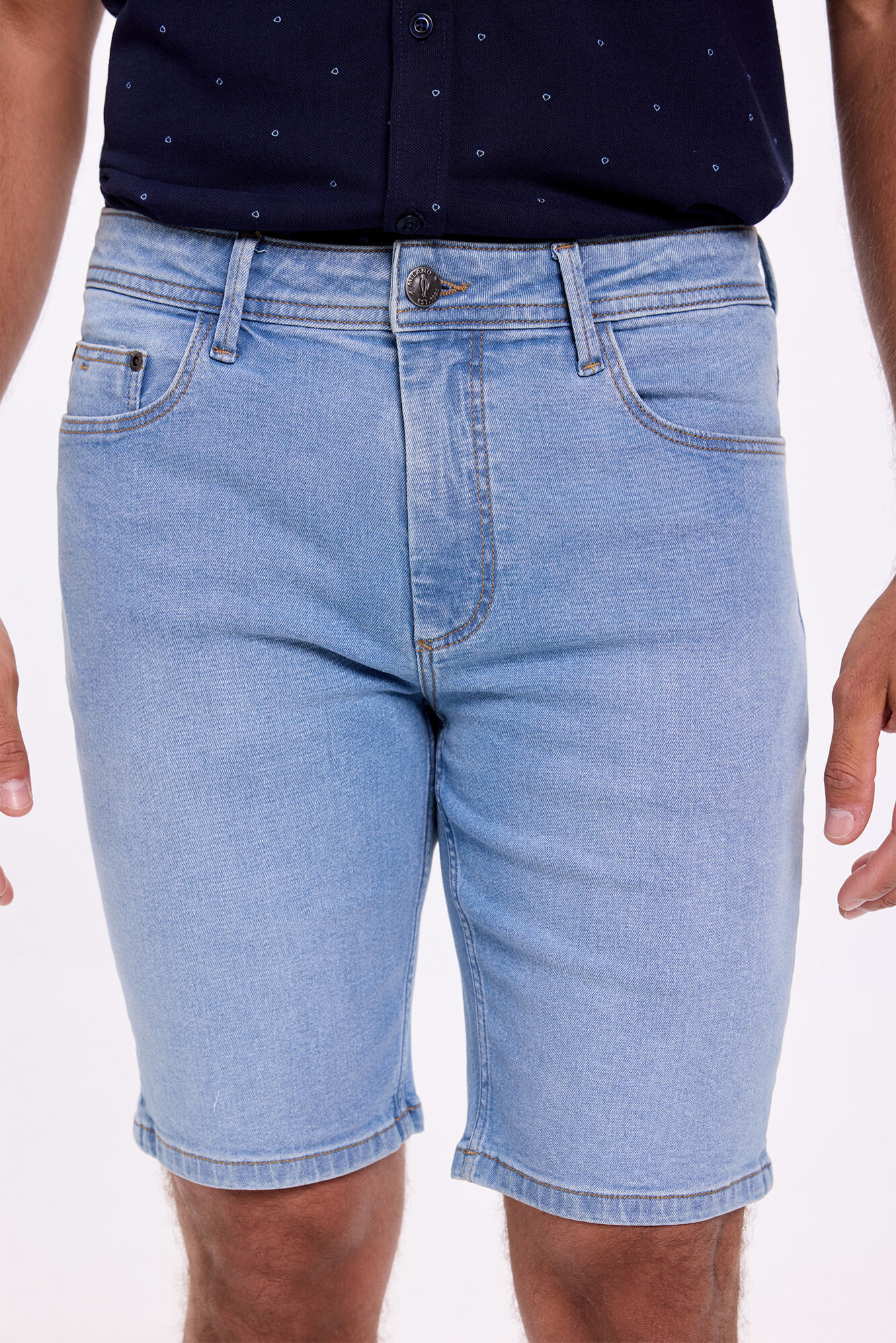 Milano Bermudas de denim ajustadas Azul Claro