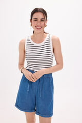 Milano Manga de rayas natural