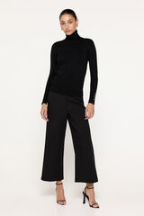 Fifty Outlet Suéter básico cuello cisne entallado Negro