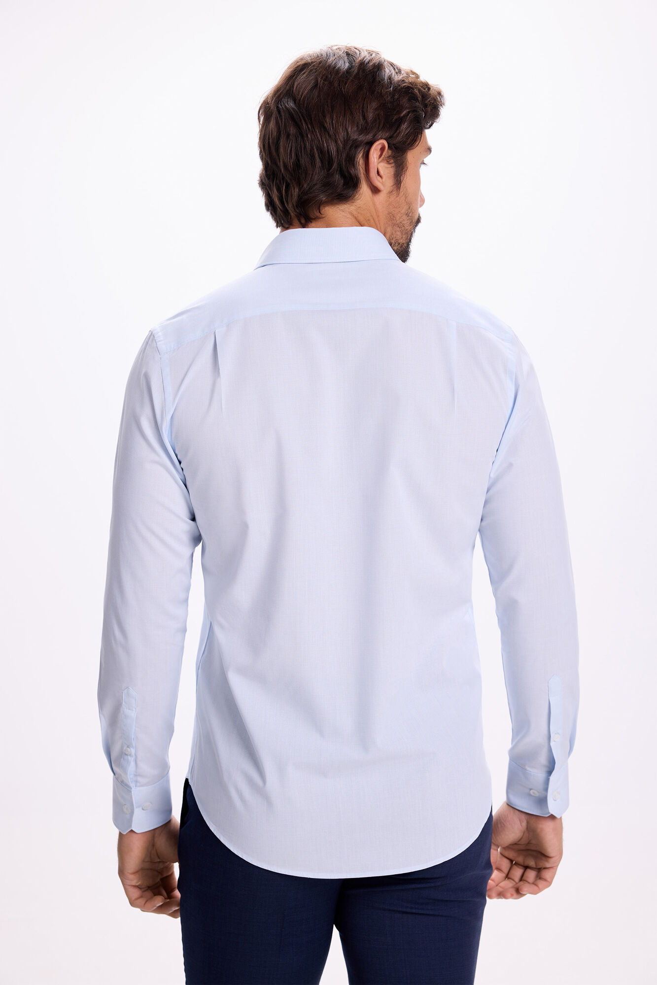 Milano Microestructura de la camisa de vestir Azul