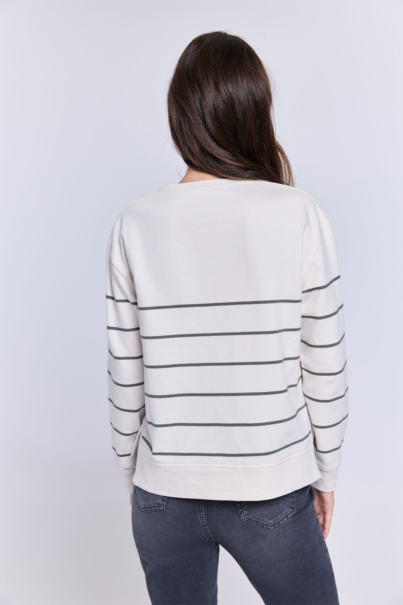 Milano Sudadera de rayas con bordado lurex Blanco