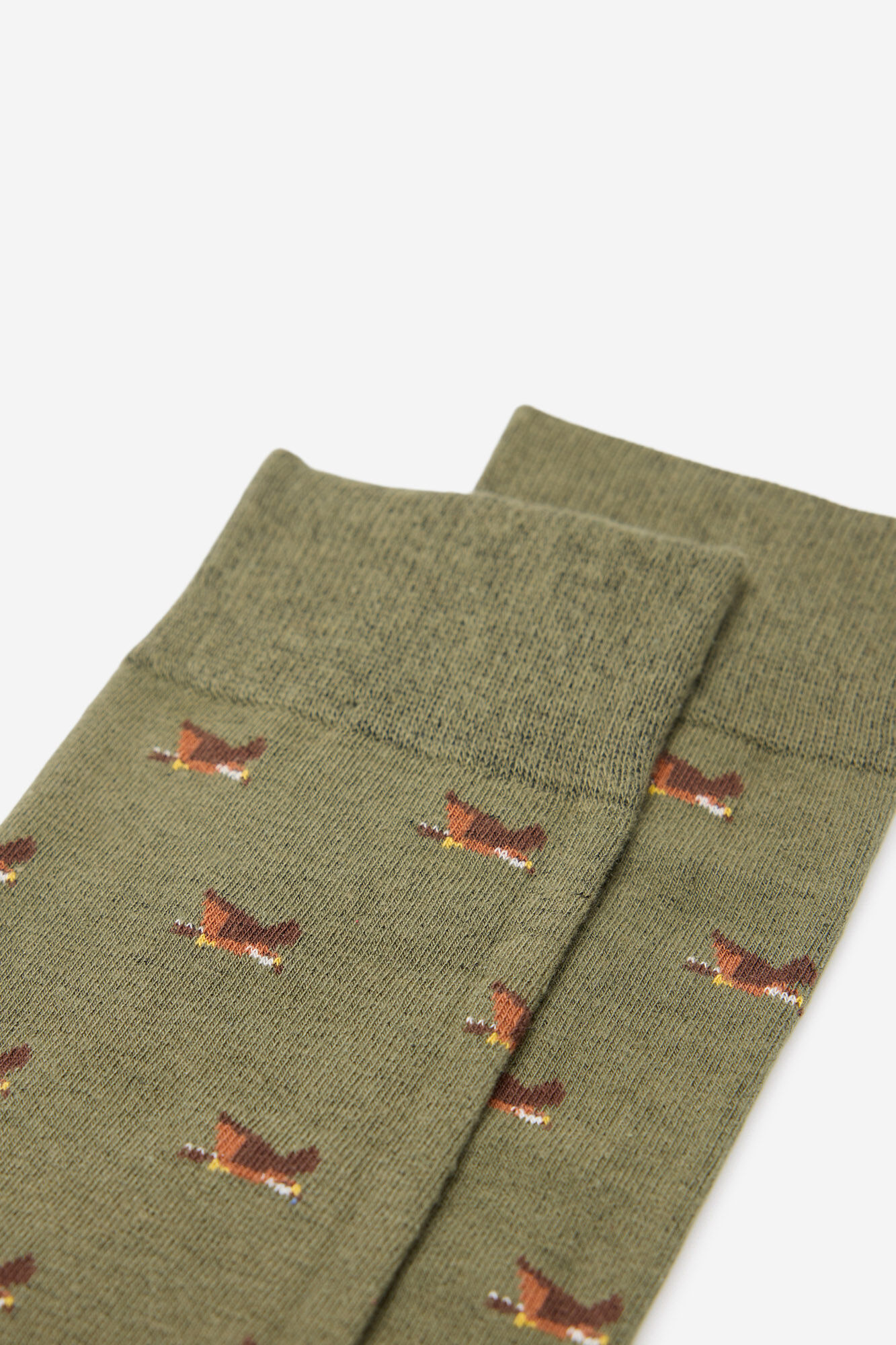 Milano Calcet&iacute;n Jacquard Kaki Oscuro