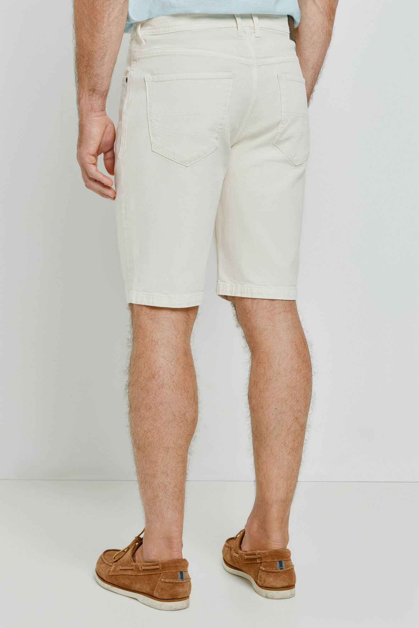 Milano Bermuda de mezclilla regular fit Marfil