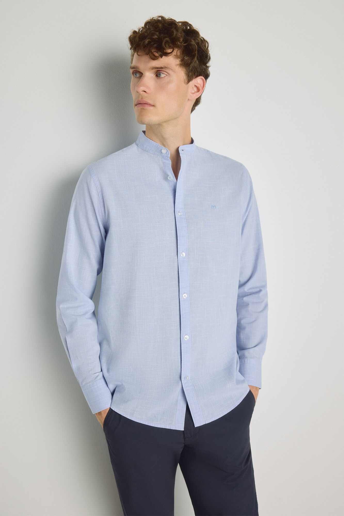 Milano Camisa cuello mao manga larga