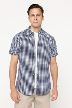 Fifty Outlet Camisa sport de manga corta de cuadros.   Azul