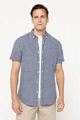 Fifty Outlet Camisa slub cuadros Azul