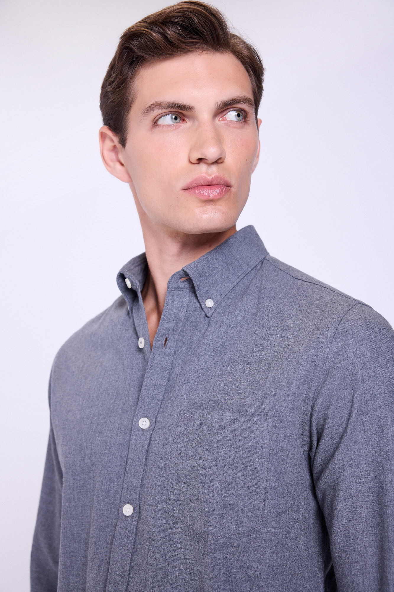 Milano Camisa de ajuste c&oacute;modo Gris Oscuro