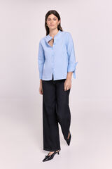 Milano Camisa cuello mao lisa Azul