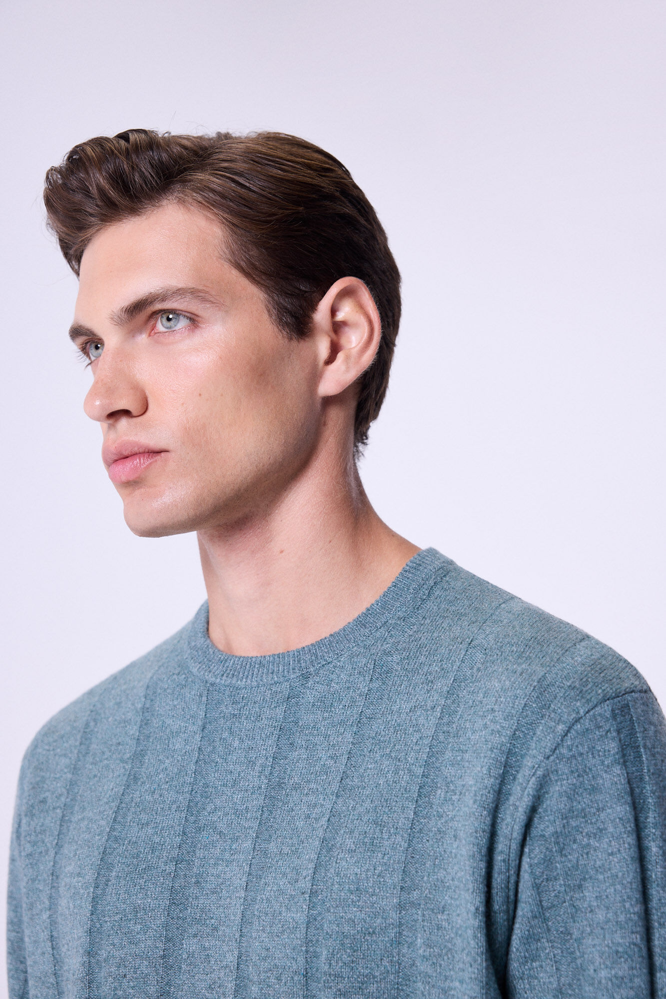 Milano Jersey b&aacute;sico de cuello redondo  Azul turquesa