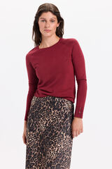 Milano Jersey liso básico de tejido Granate