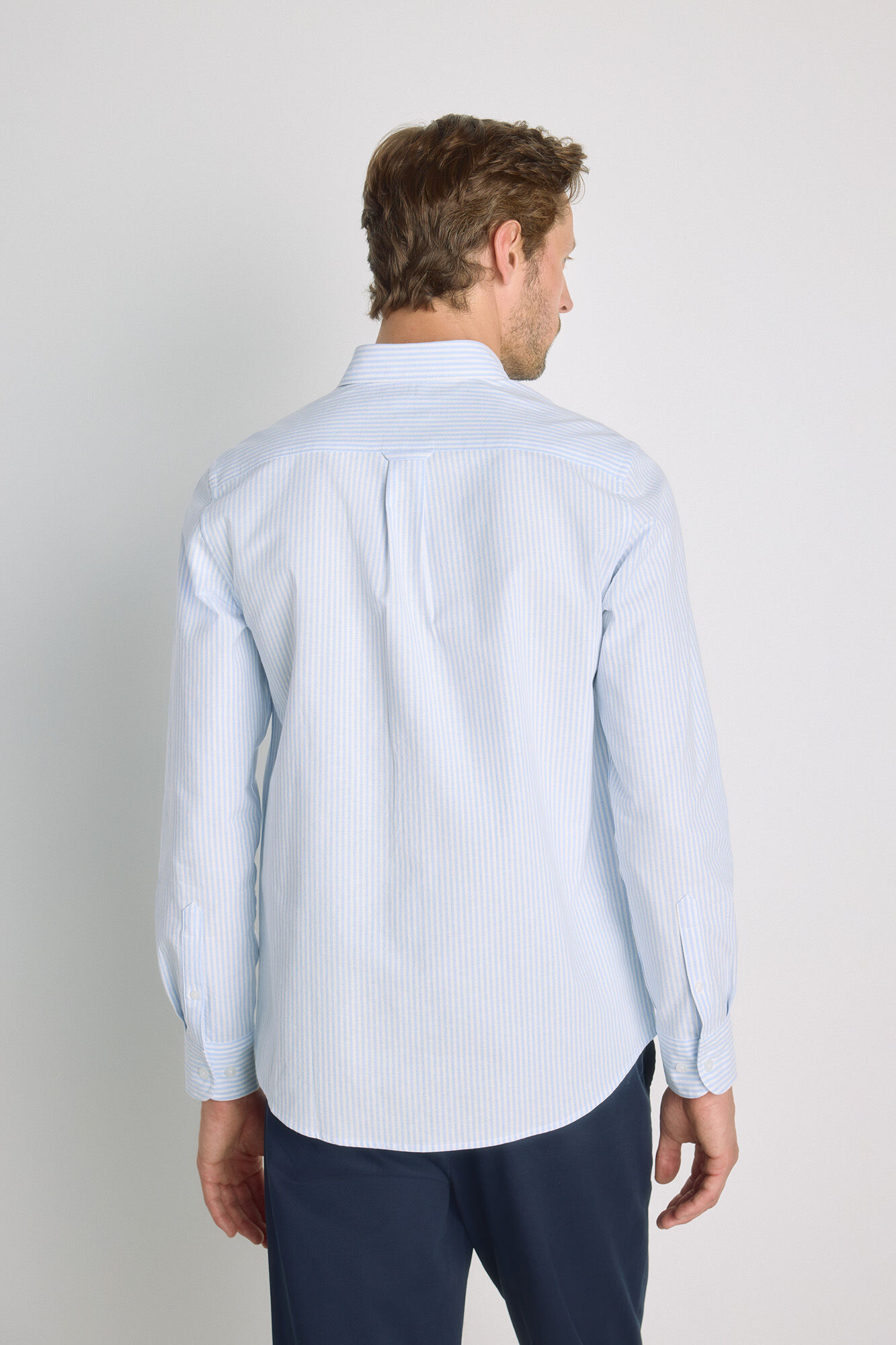 Milano Camisa de rayas manga larga Azul Claro