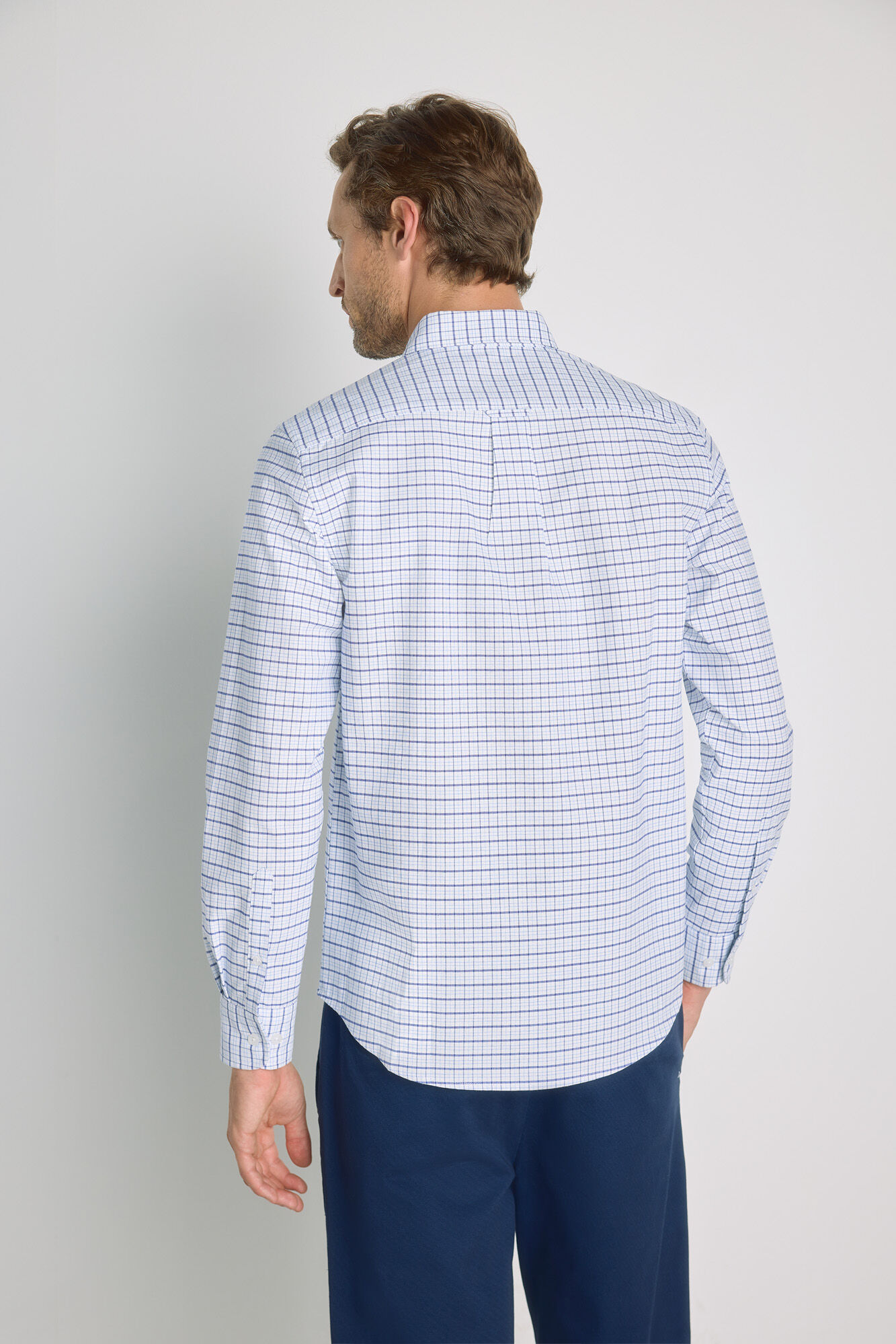 Milano Camisa de cuadros manga larga Navy