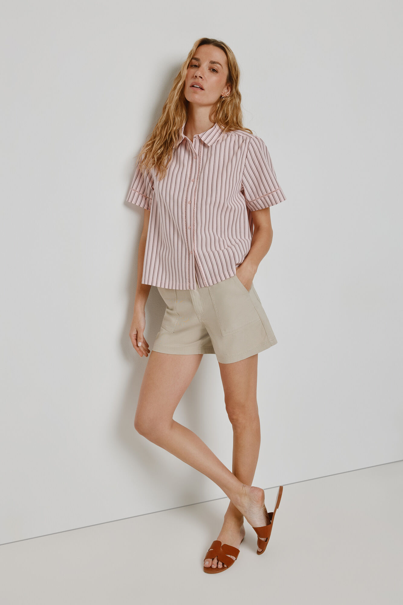 Milano Blusa de rayas manga corta