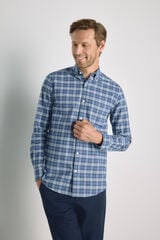 Milano Camisa de cuadros manga larga Azul Claro