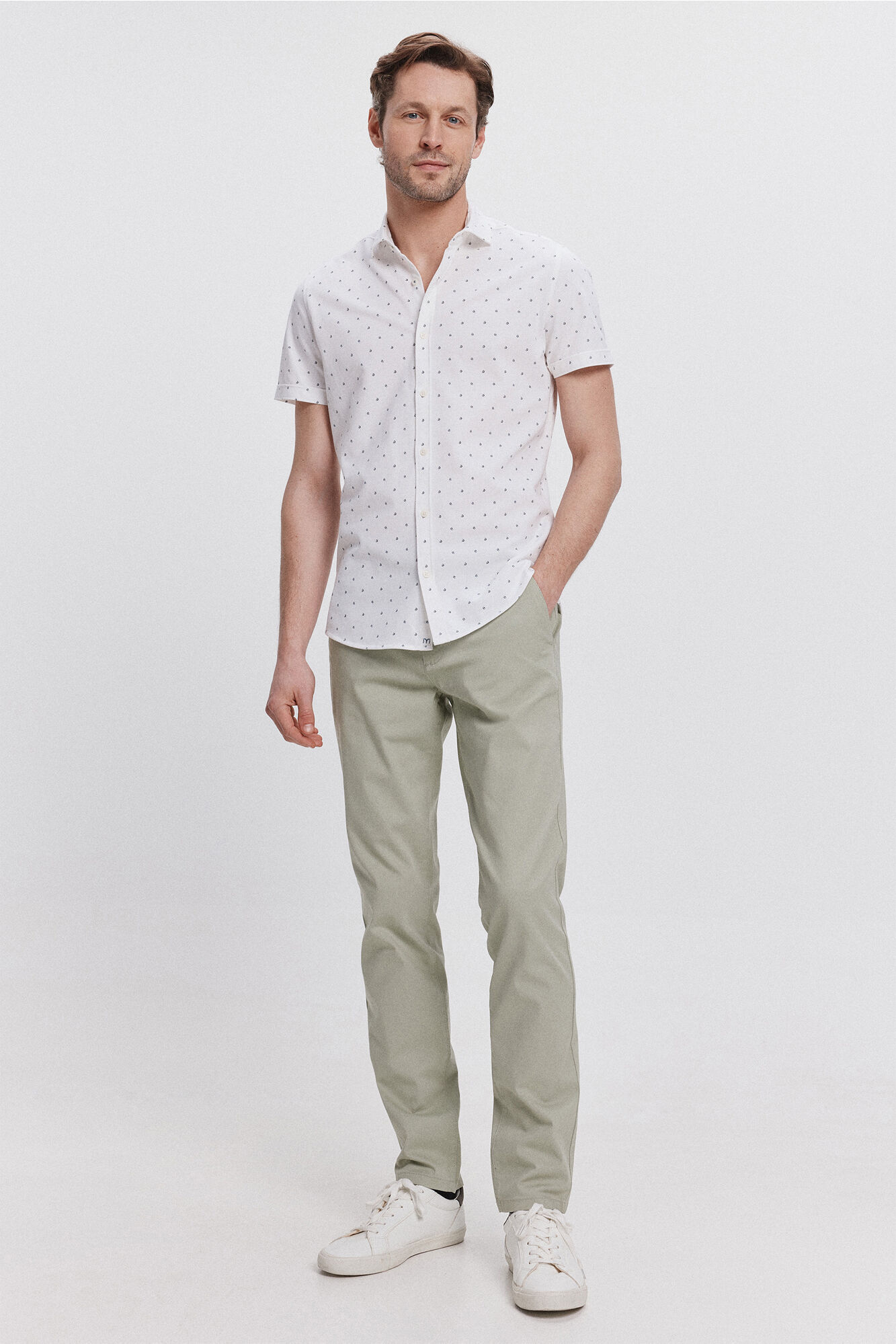 Milano Camisa Piqu&eacute; estampada Blanco