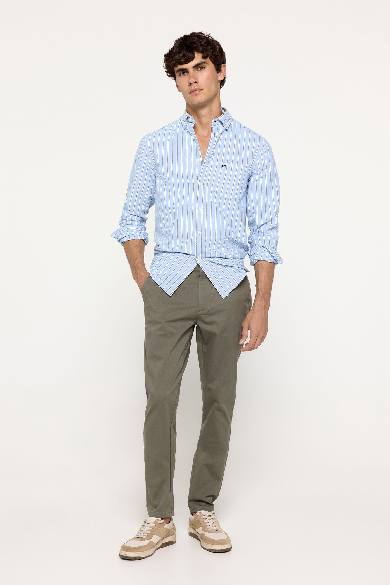 Milano Camisa Oxford Rayas Azul