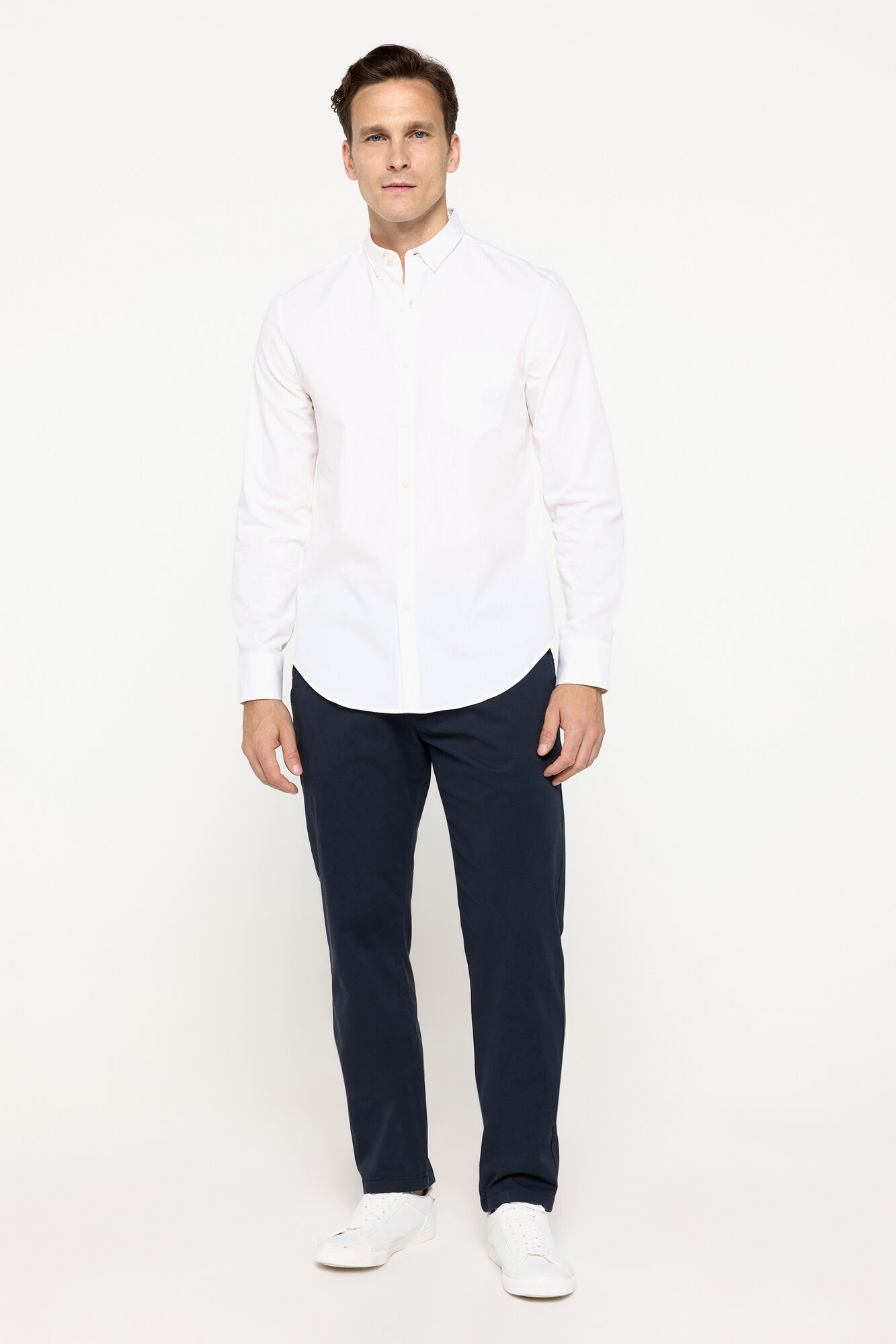 Milano Camisa sport de manga larga lisa