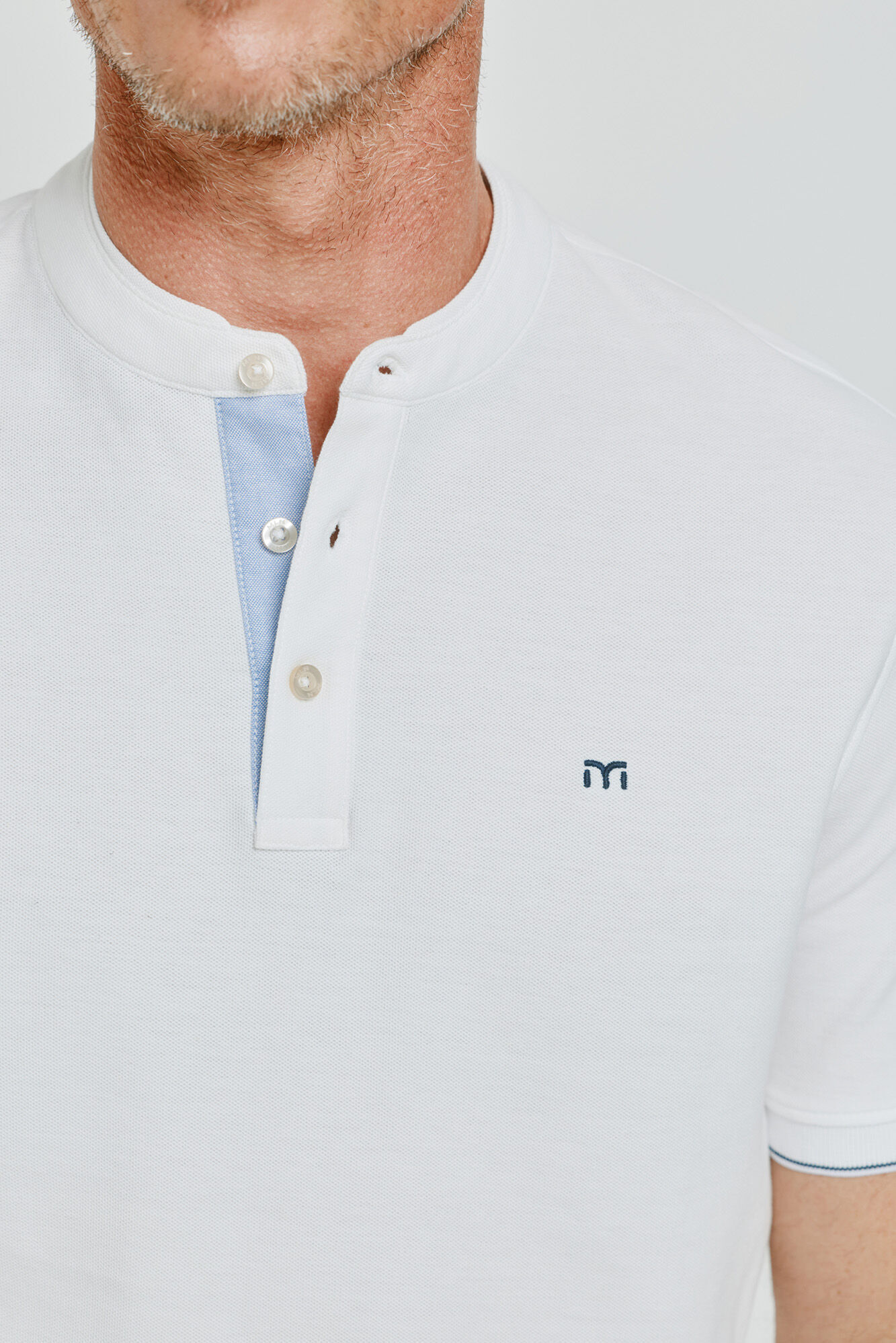 Milano Polo de manga corta cuello mao