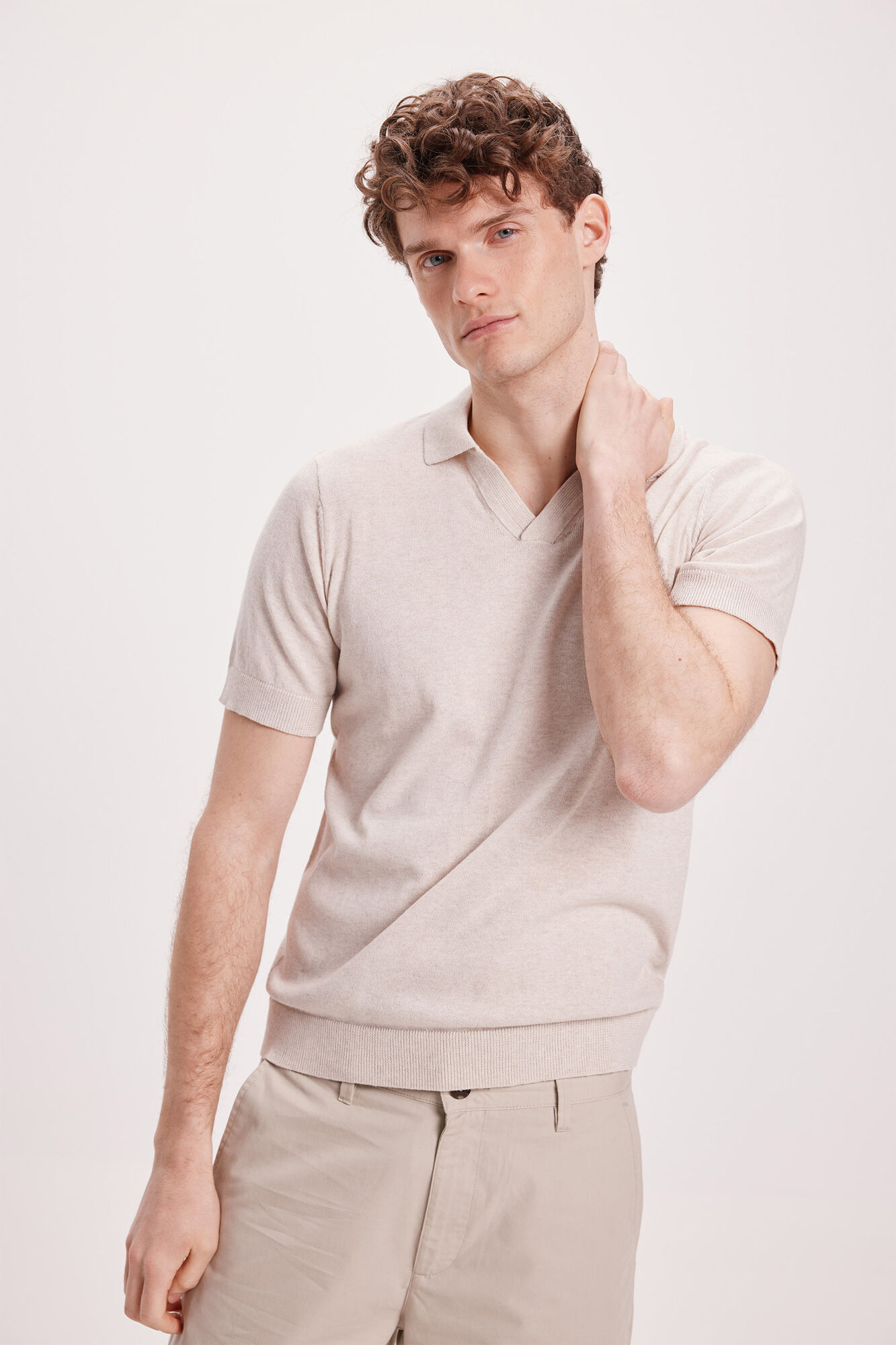 Milano Polo cuello V Beige