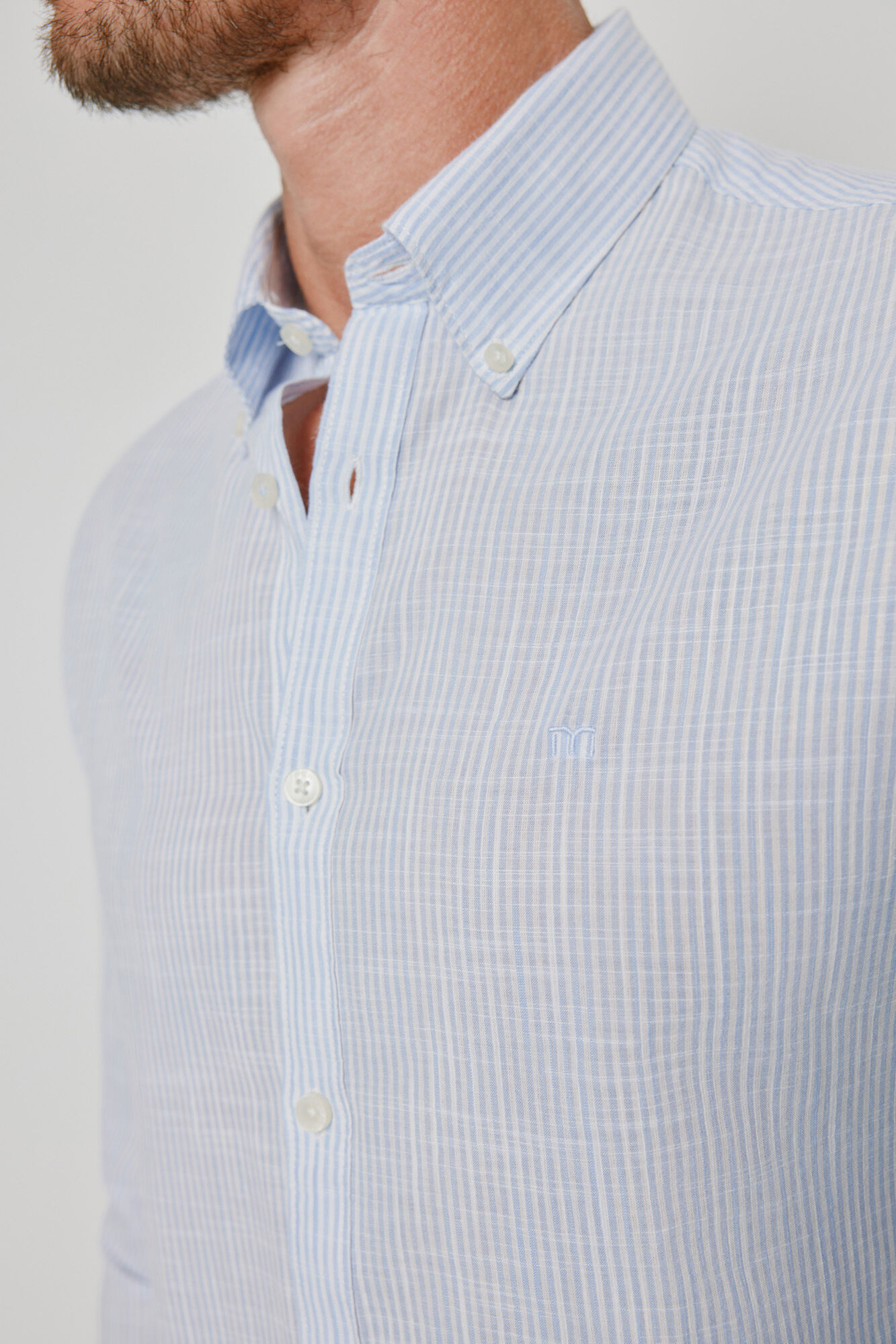 Milano Camisa de rayas manga larga Navy