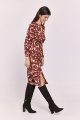 Milano Vestido drapeado estampado Vino
