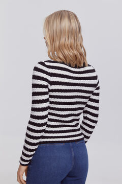 Fifty Outlet Chaqueta punto de rayas bicolor de algodón natural