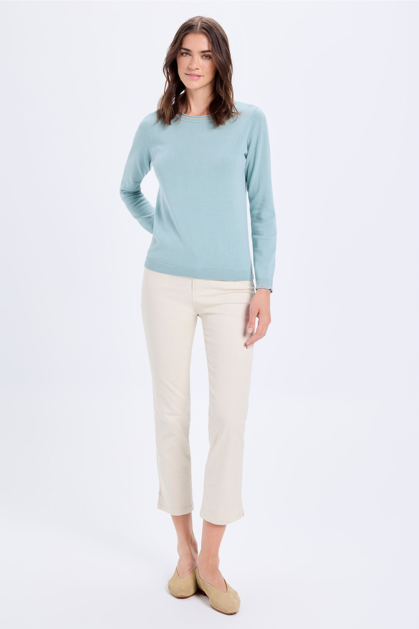 Milano Jersey de algod&oacute;n con detalle de lurex Verde