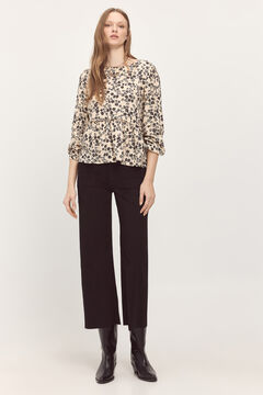 Fifty Outlet Blusa con volante natural