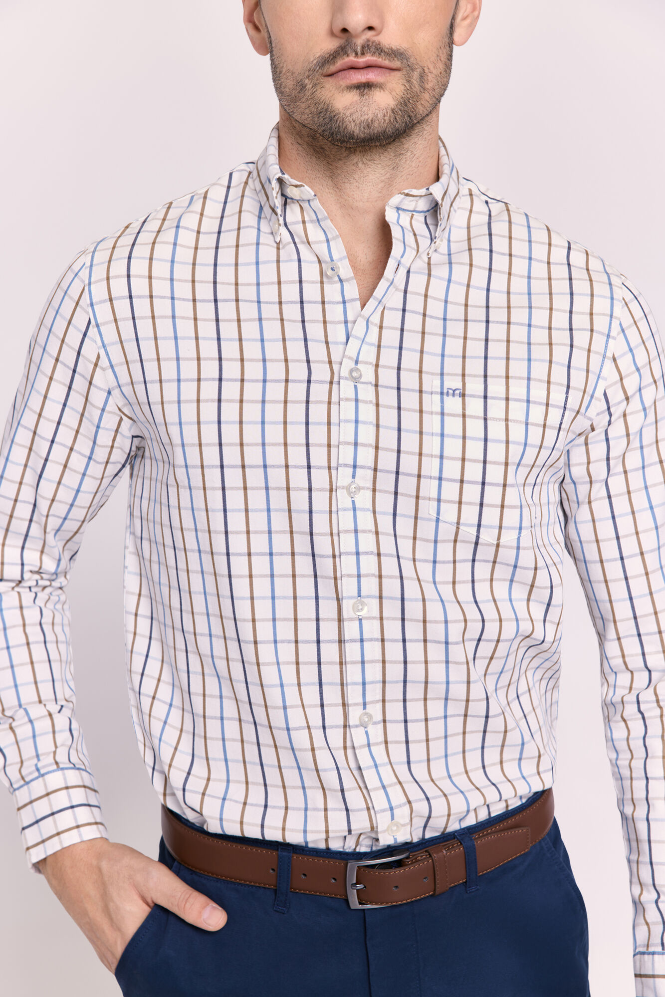 Milano Camisa cuadros holgada Navy