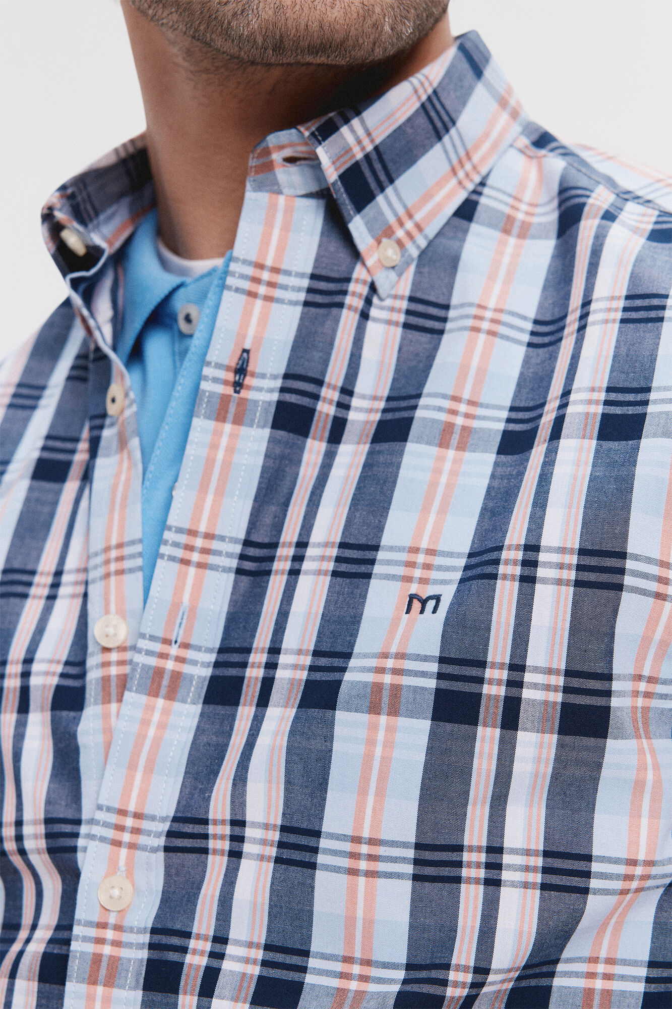 Milano Camisa Popel&iacute;n Azul