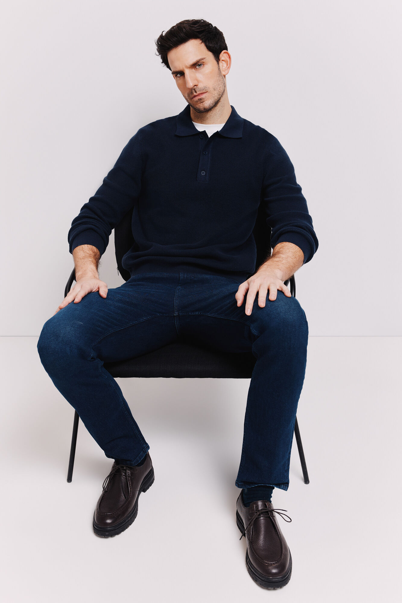 Milano Su&eacute;ter cuello polo Navy