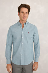 Milano Camisa deportiva con estampado Oxford Azul turquesa