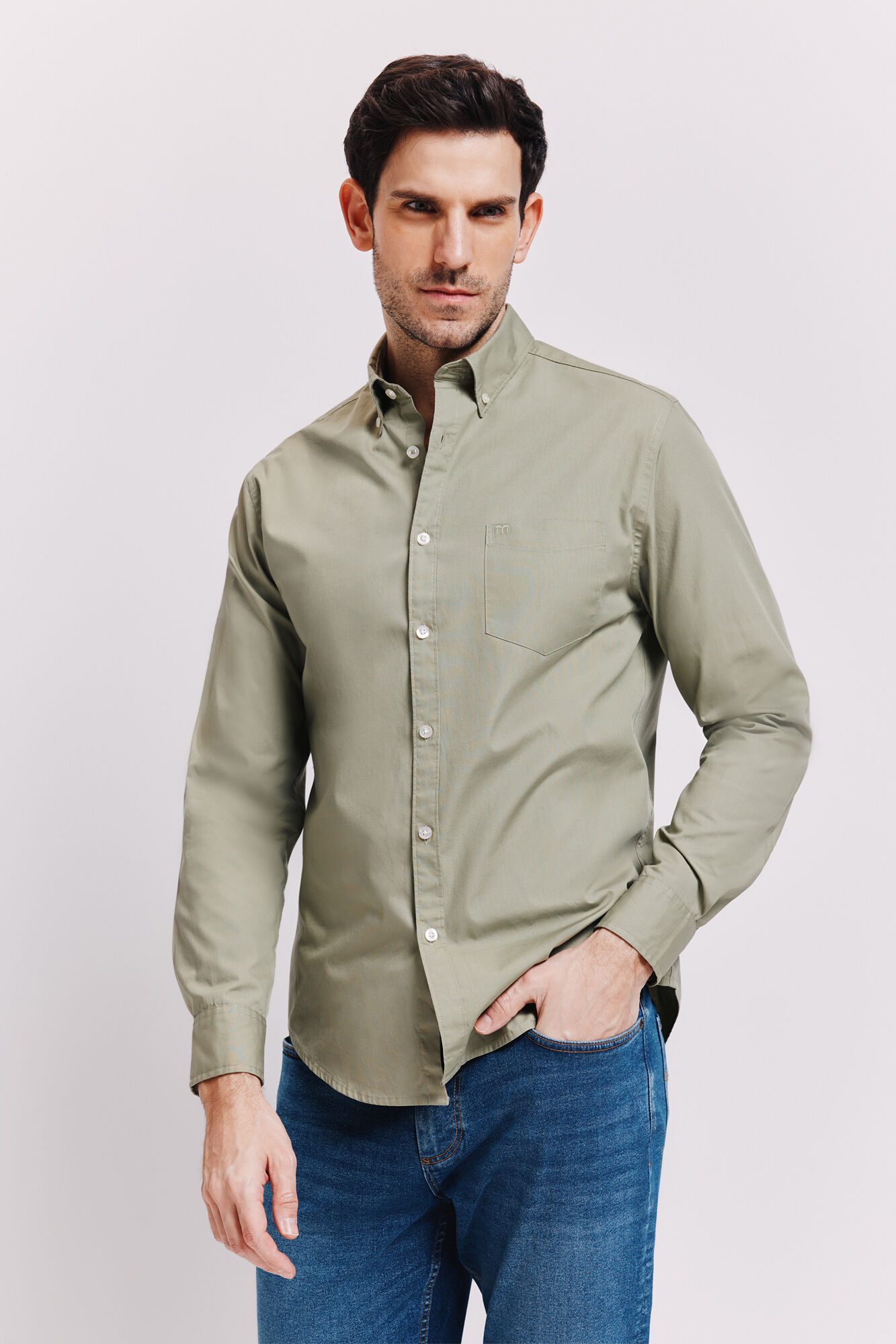 Milano Camisa lisa manga larga