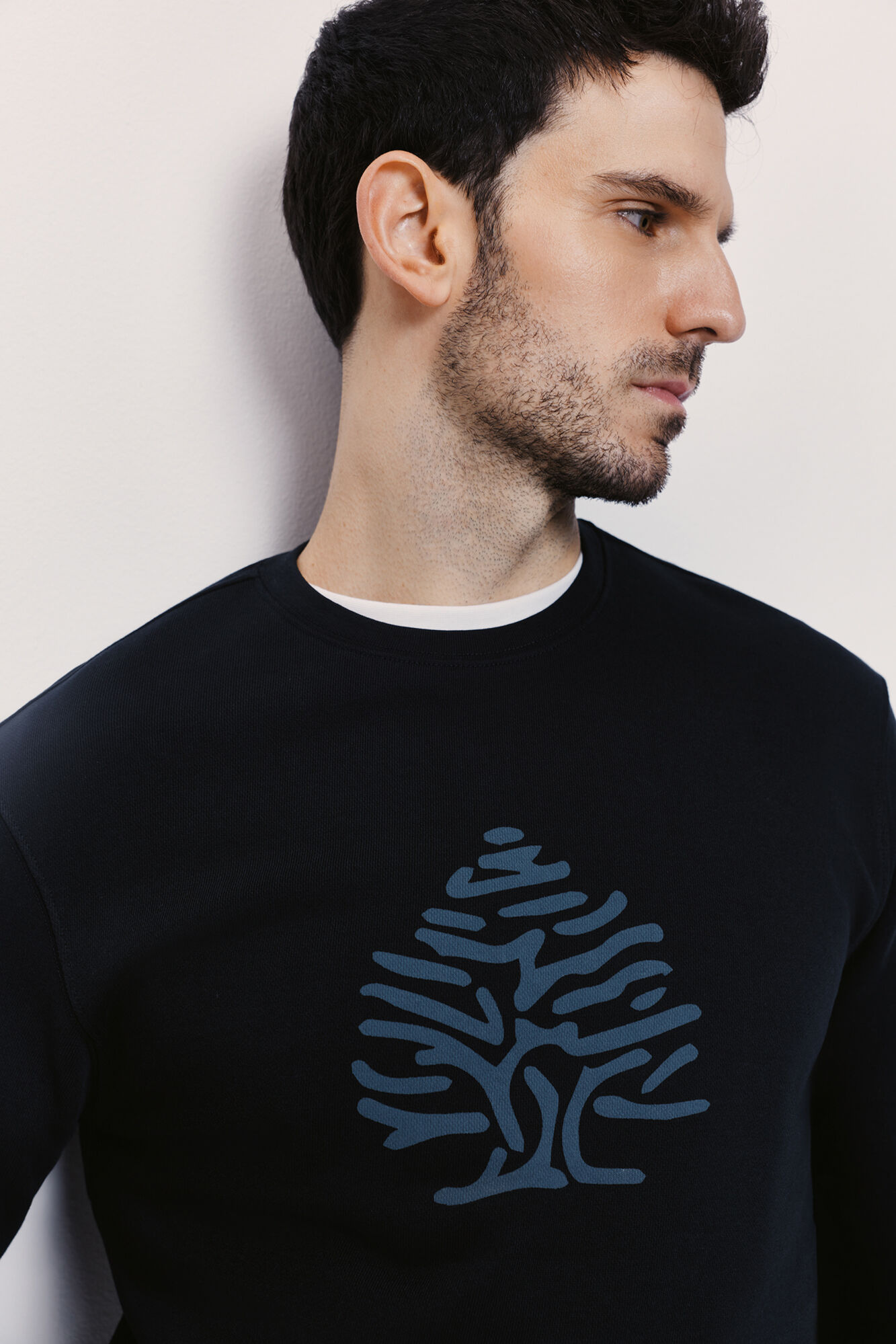 Springfield Sudadera cuello redondo con logo Navy