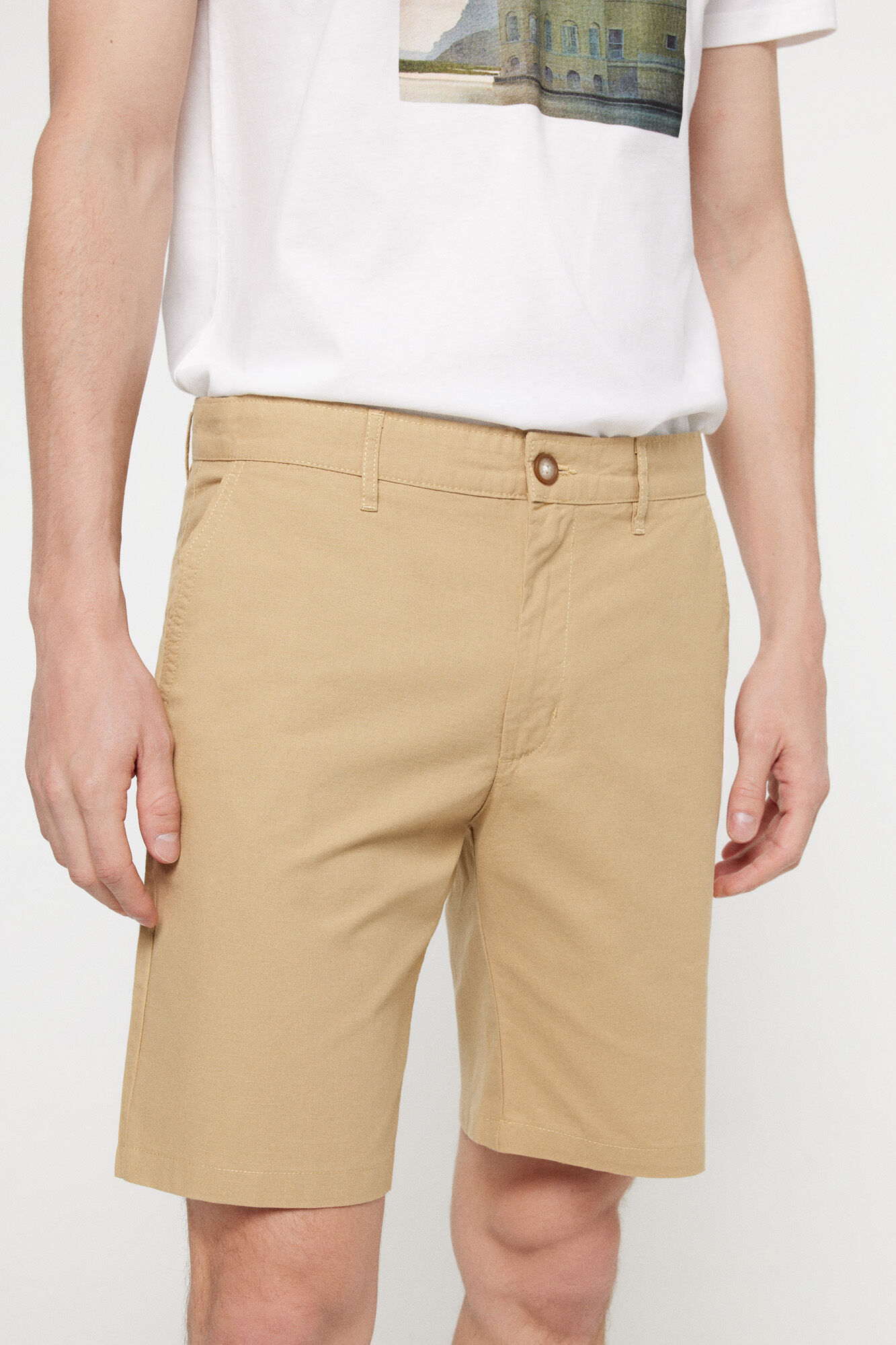 Milano Bermuda Aspecto Lino.