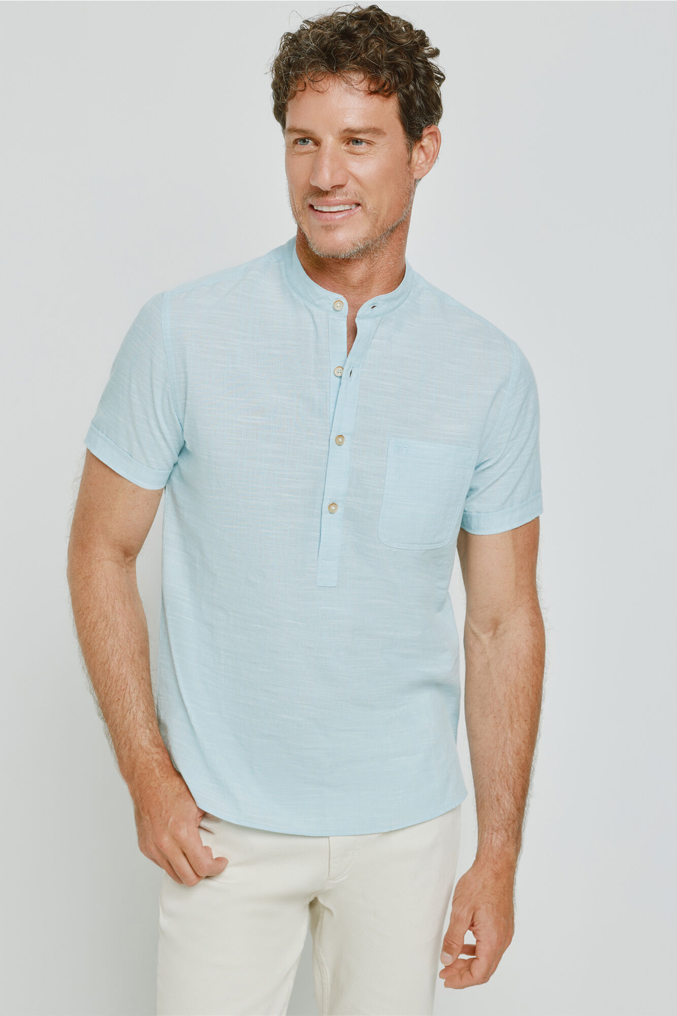 Milano Camisa cuello mao manga corta