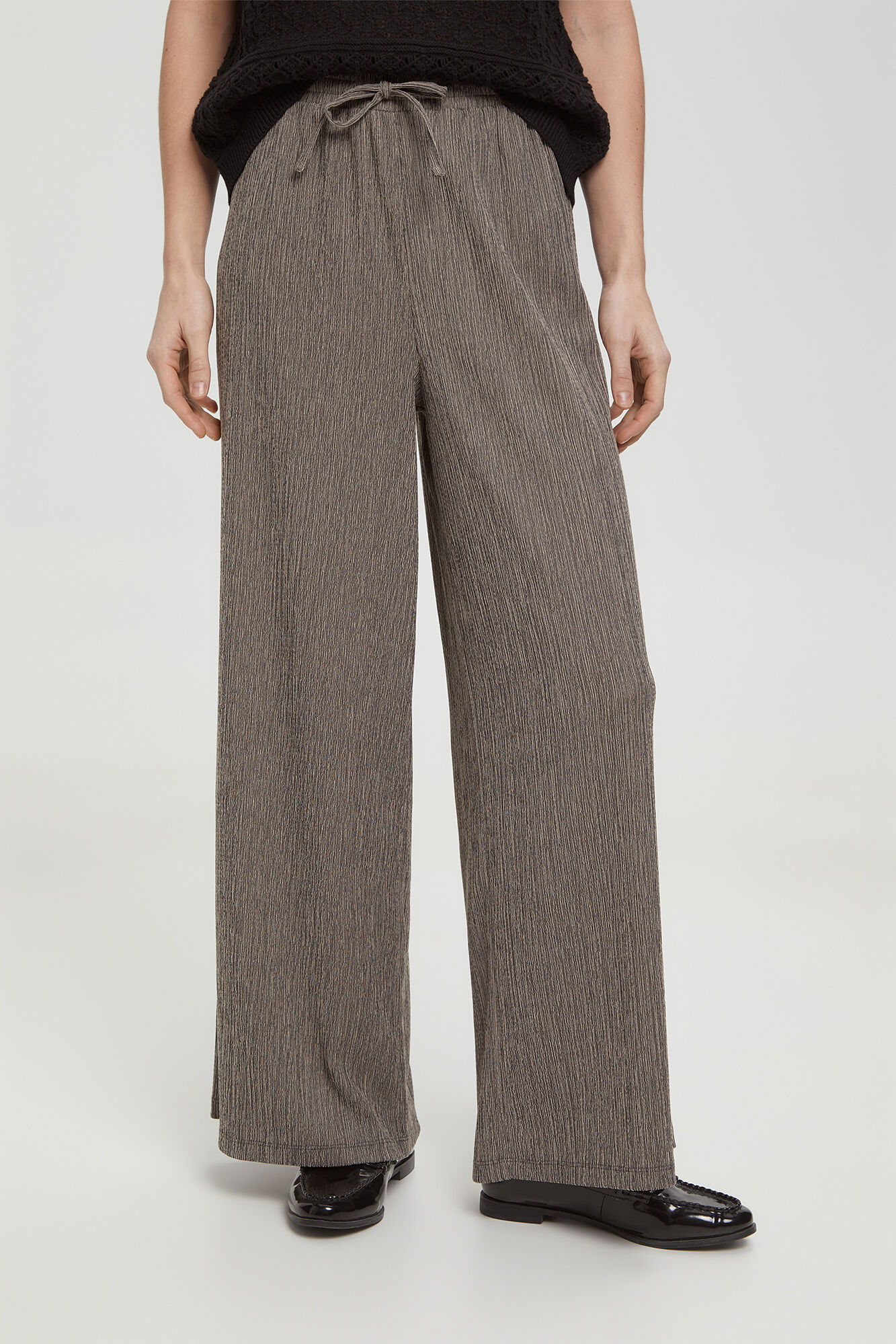 Milano Pantal&oacute;n ancho fluido Negro