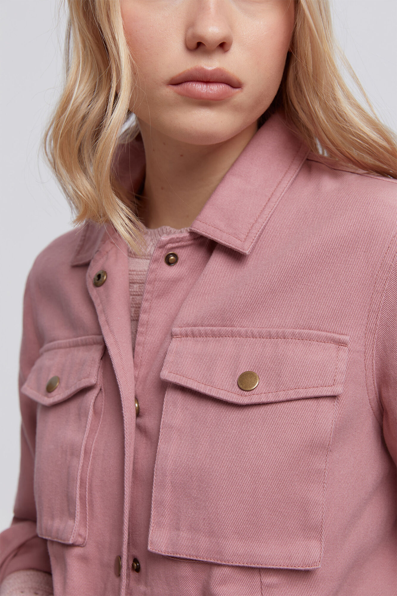 Milano Chaqueta algod&oacute;n efecto lavado Rosa