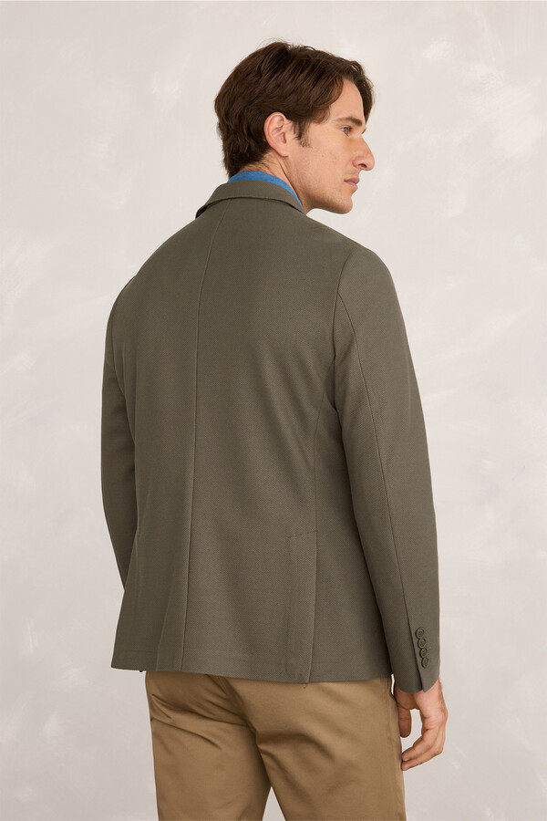 Milano Blazer de punto entallada Kaki