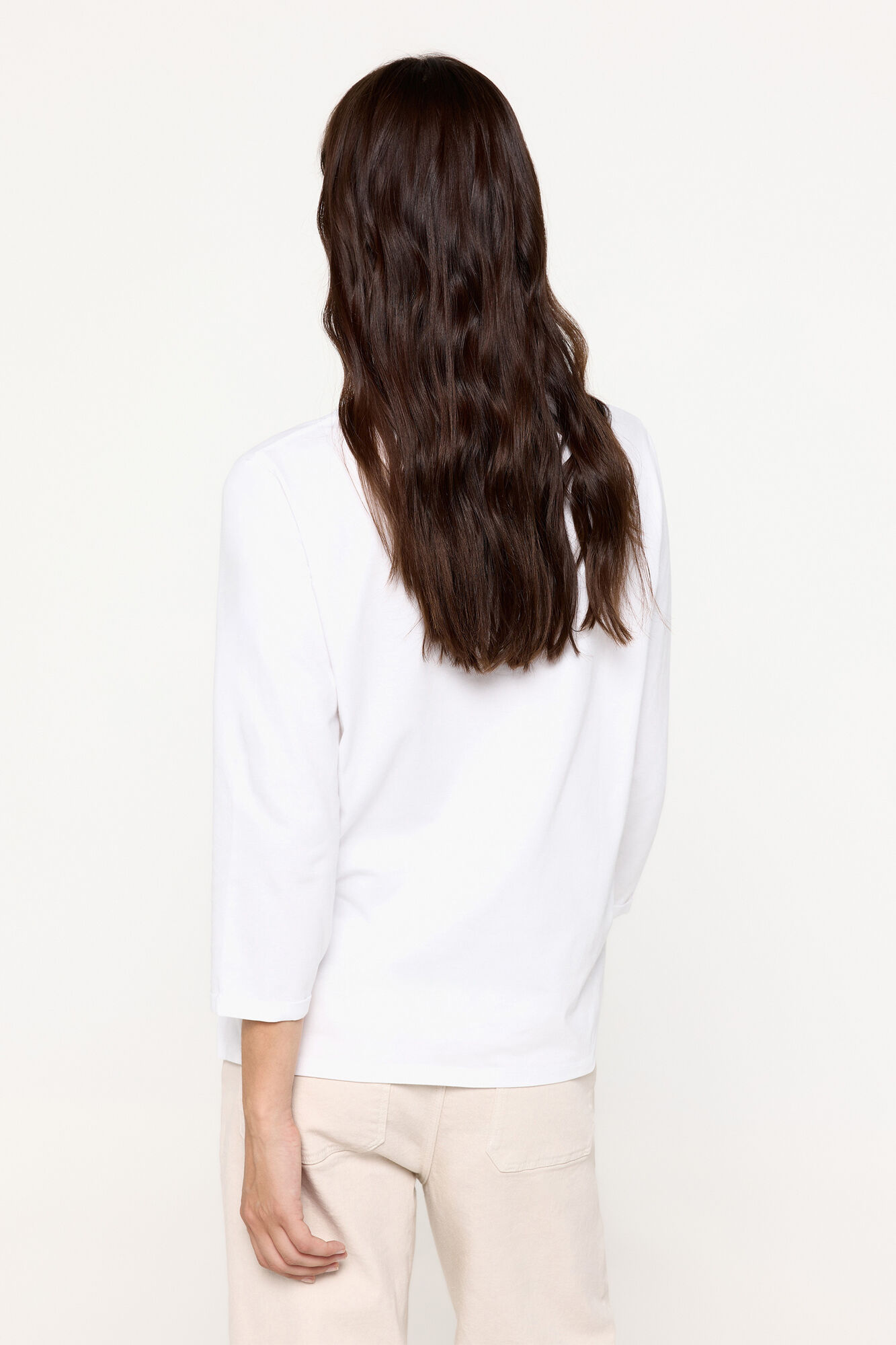 Milano Camiseta manga francesa cuello caja Blanco