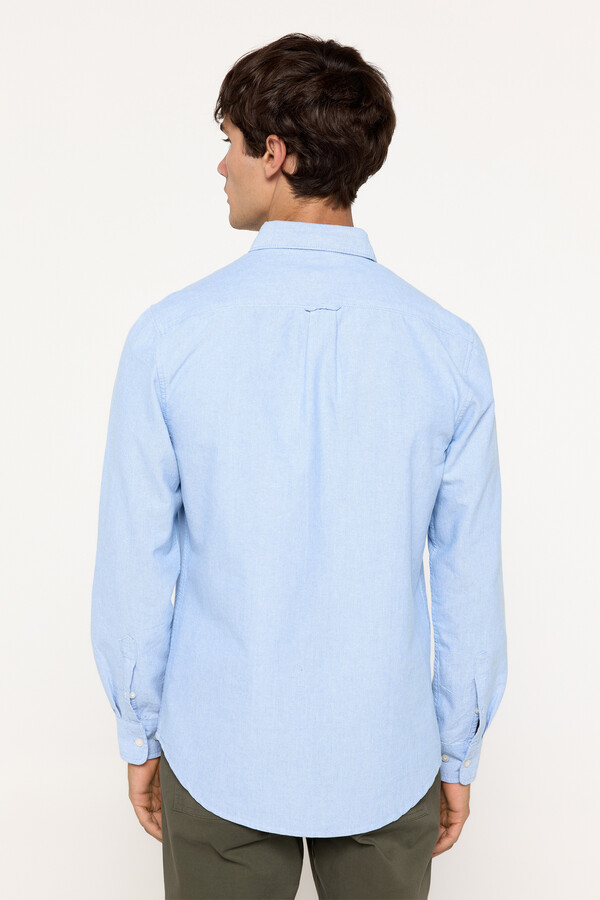 Milano Camisa Oxford Lisa Azul