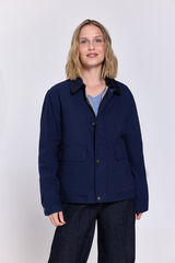 Milano Chamarra estilo barbour con cuello de pana Navy