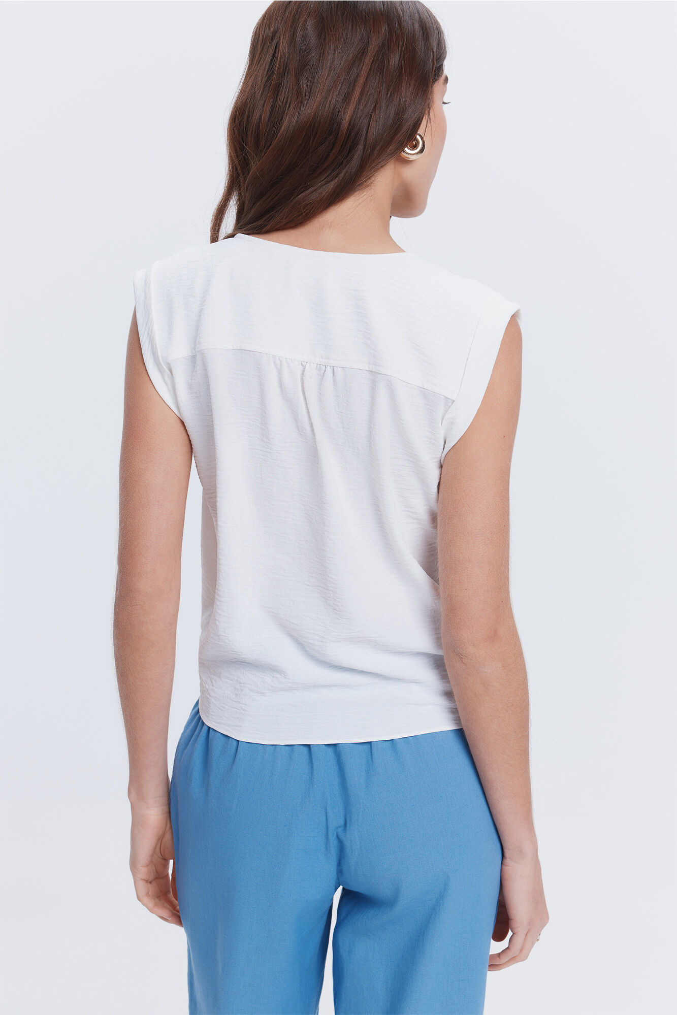 Milano Blusa fluida anudada Marfil