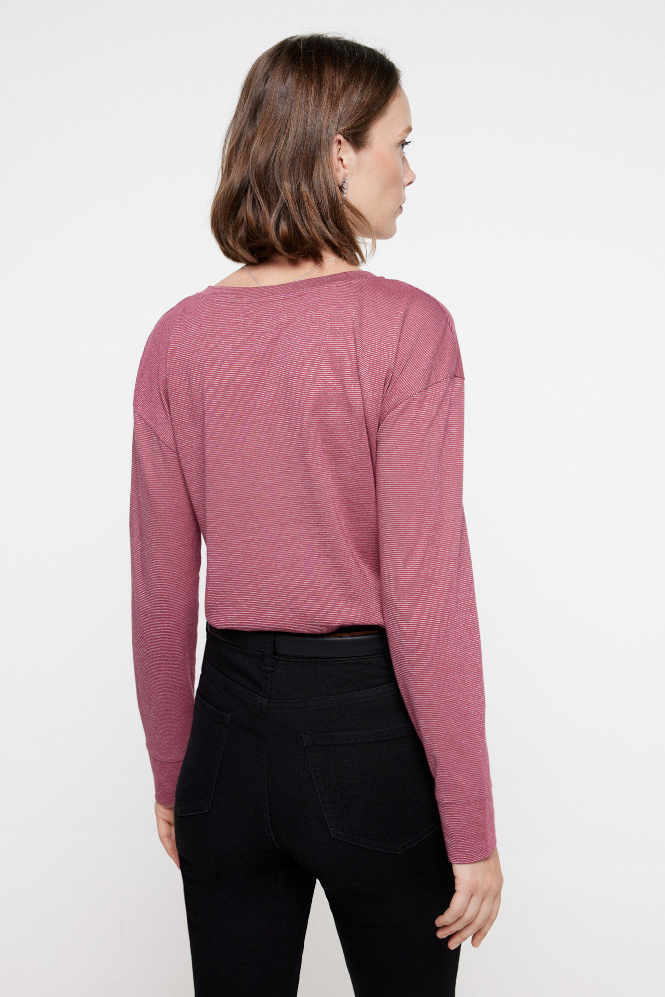 Milano Camiseta Rayas Lurex Fucsia