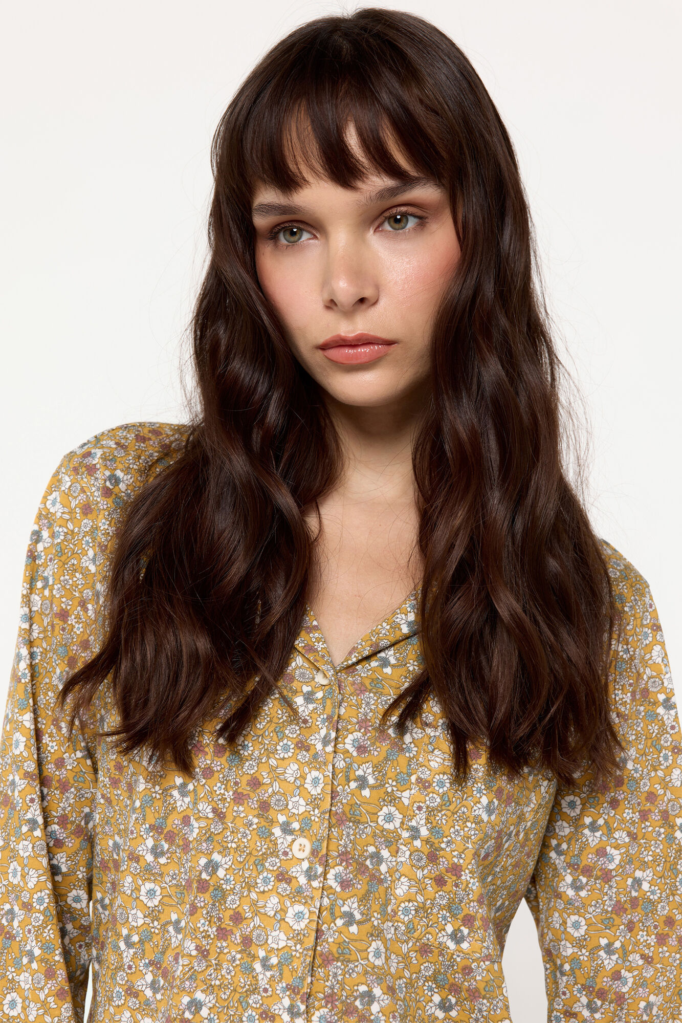 Milano Pijama camisero flores natural