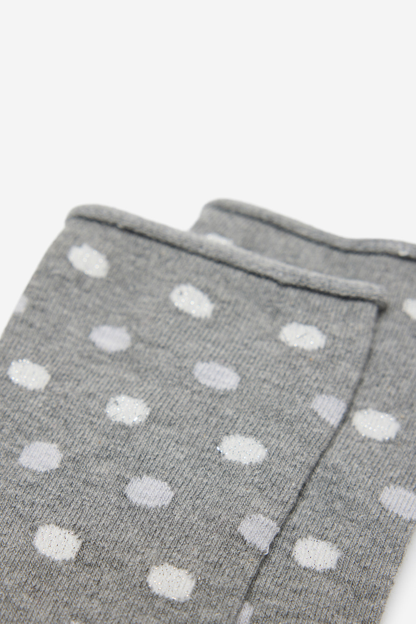 Milano Calcetines gris melange con dibujo de lunares y rayas