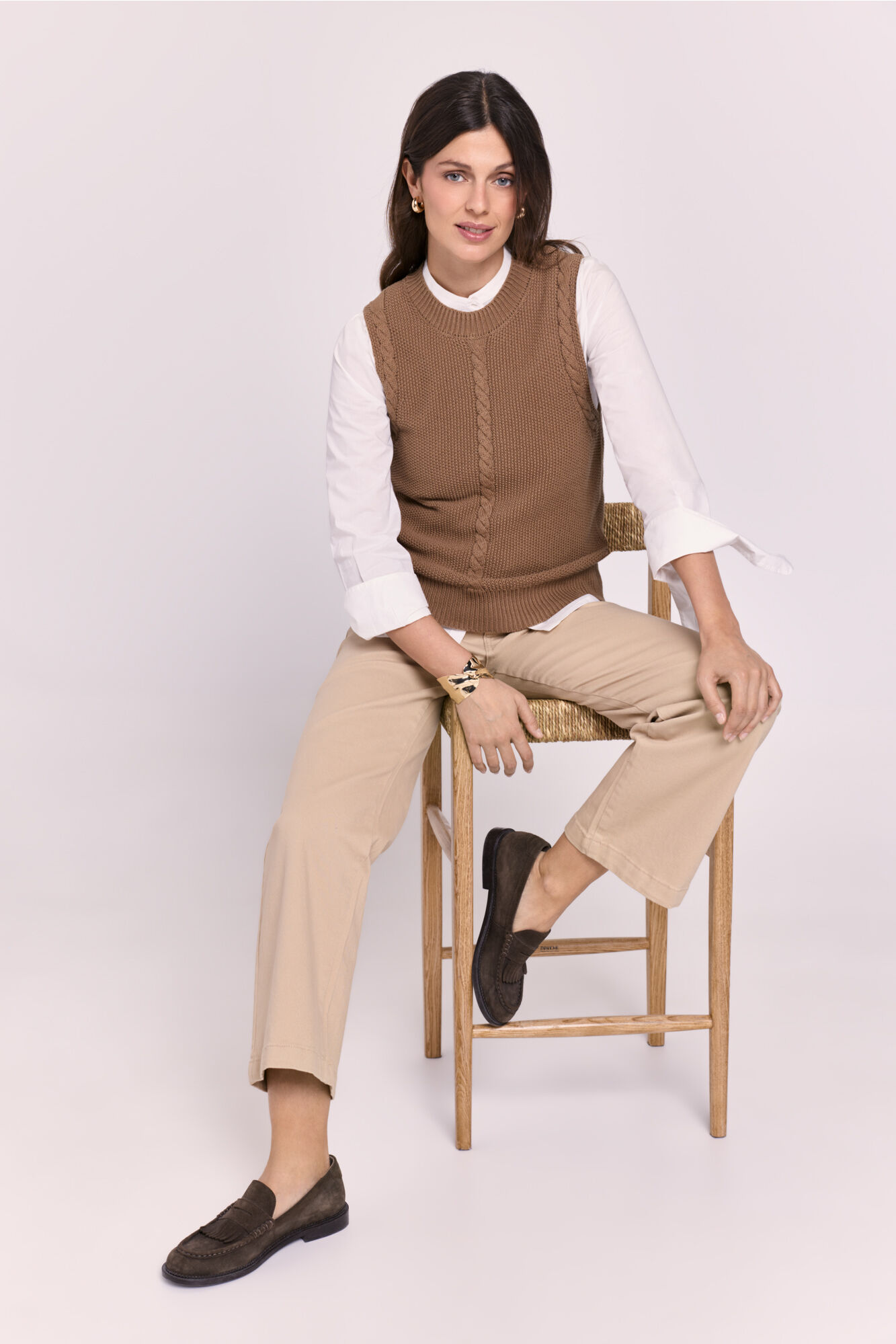 Milano Chaleco de tejido con detalle trenzado