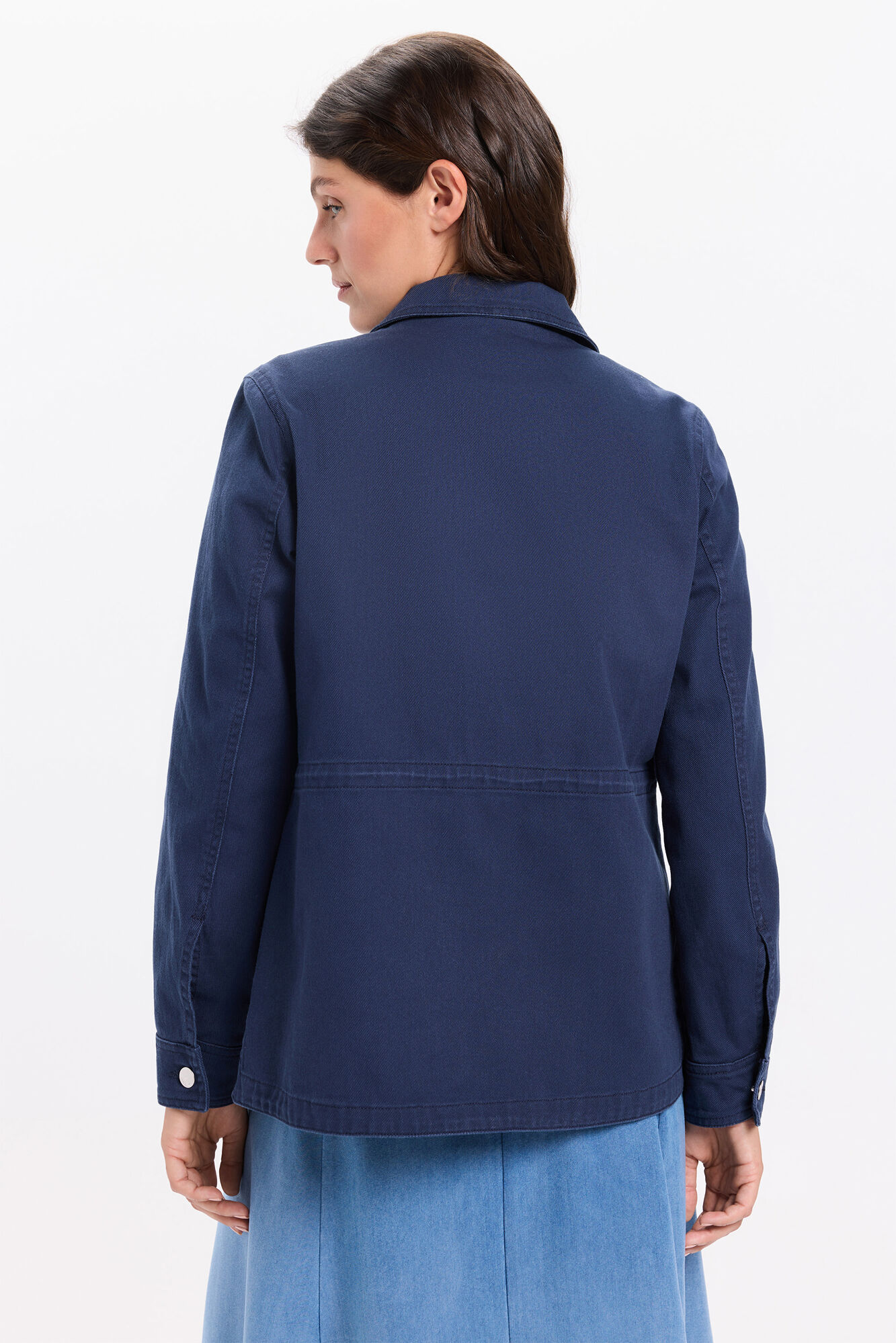 Milano Chamarra safari de algod&oacute;n lavado Navy