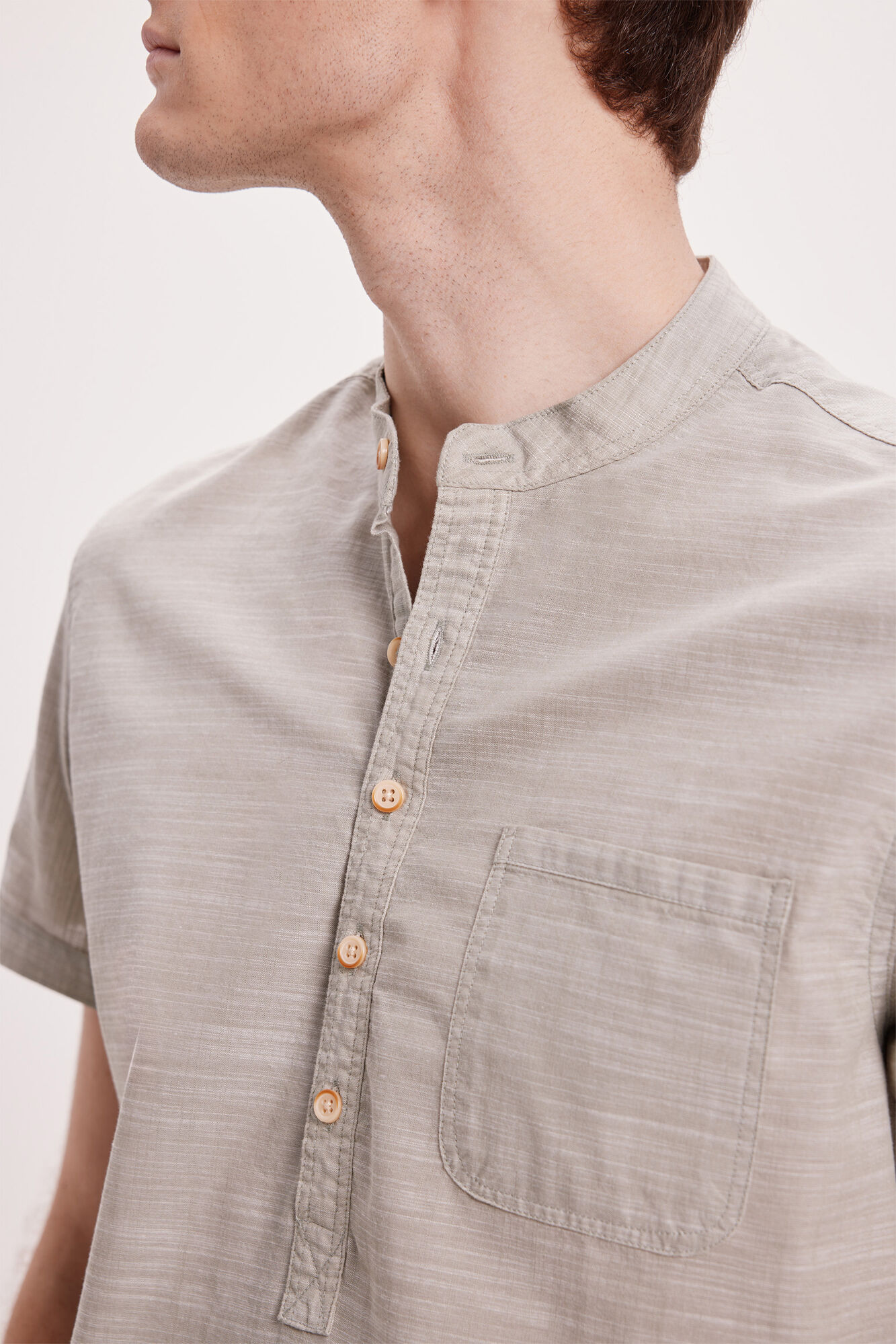 Milano Camisa Slub Kaki
